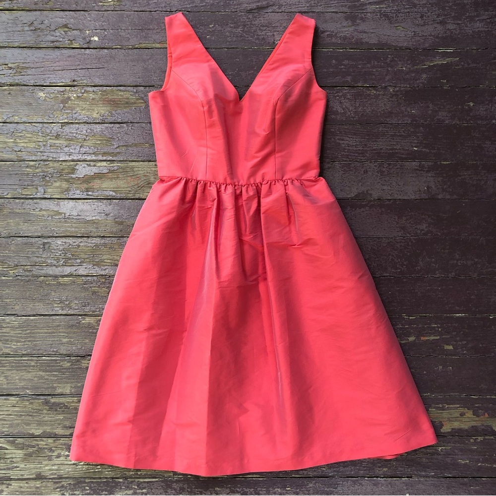 Alfred Sung V-Neck Sleeveless Mini Dress D640 Firecracker Coral Pink 4
